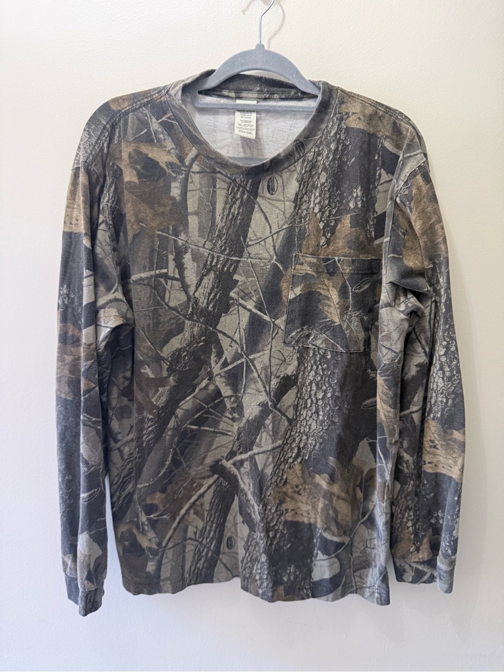 Vintage Liberty Realtree Hardwoods Camo Camouflage Long Sleeve Shirt Hunting M